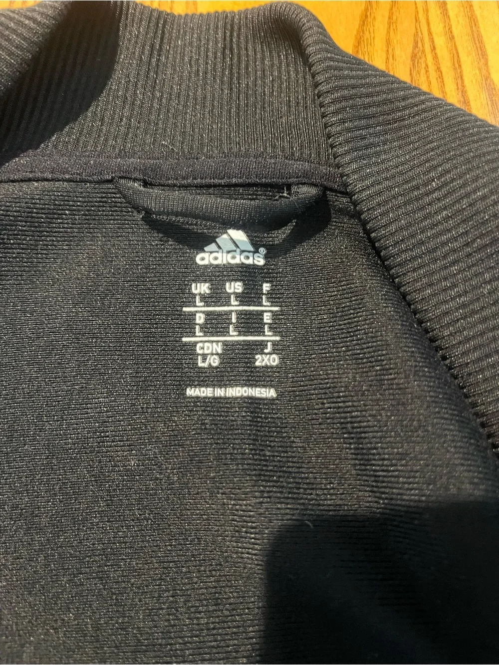Adidas Black and White Bomber Track Jacket with 3 stripes. Jacket/Pants Large